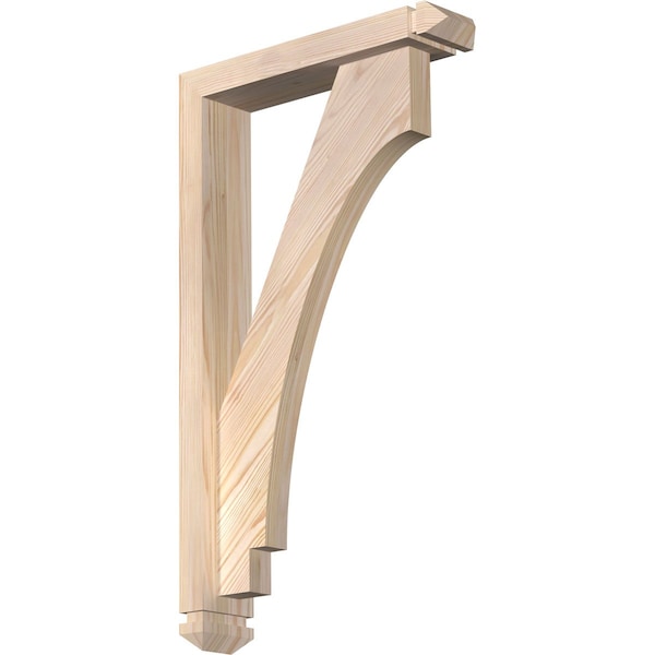Ekena Millwork Imperial Arts and Crafts Smooth Bracket w/ Offset Brace, Douglas Fir, 3 1/2"W x 16"D x 28"H BKT0402X16X28IMP03SDF - main